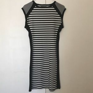 Casual dress black and white striped